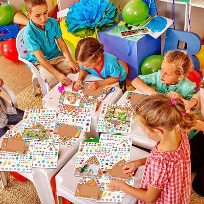 chiazllta 30 Packs Christmas Picture Frame Craft Kits for Kids, Xmas DIY Gingerbread Candy Craft Holiday Art Favor Home Class Game Activities for Kindergarten Preschool