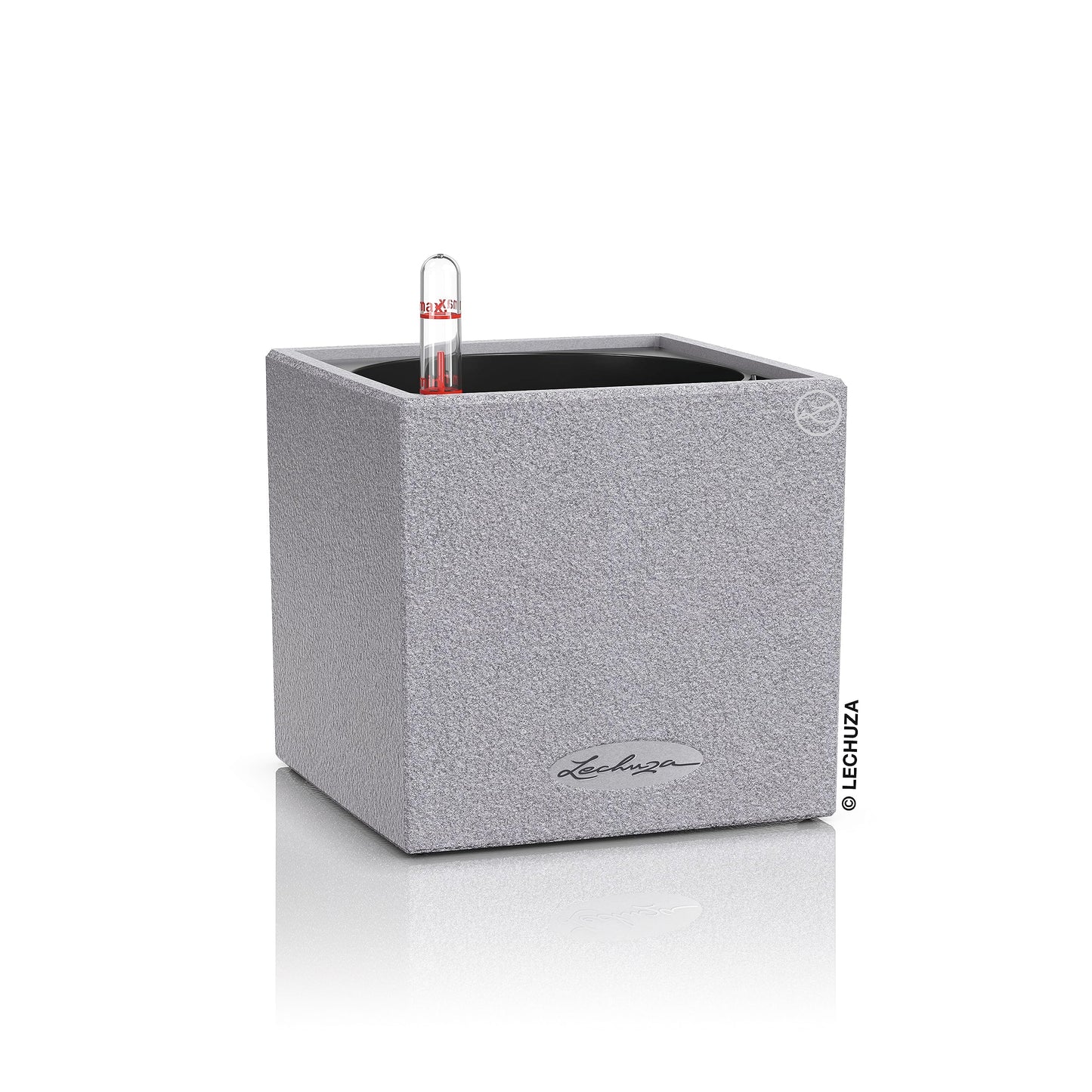 Lechuza Canto Stone 14 Self-Watering Table Planter with Water Level Indicator, Stone Grey