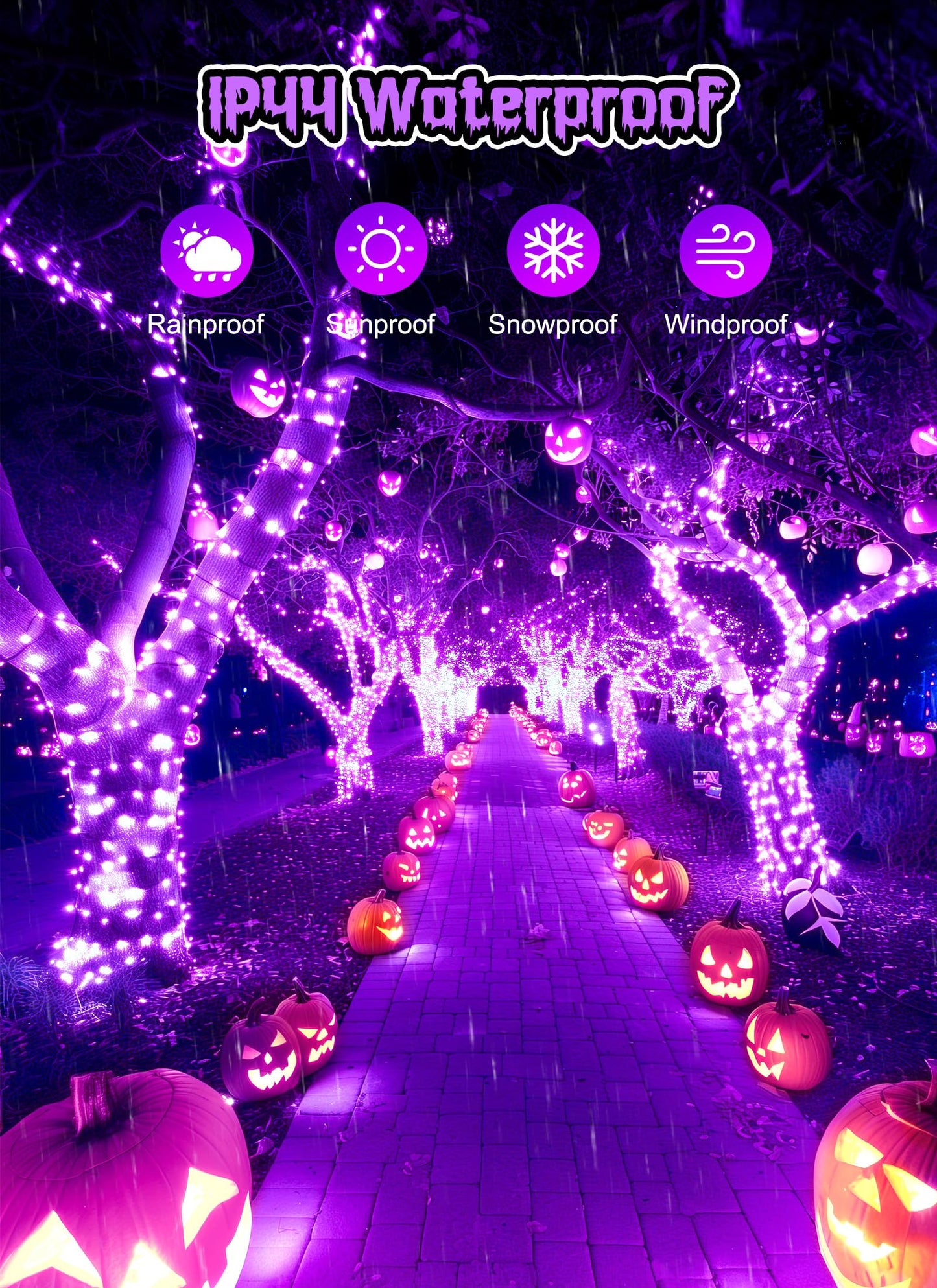 Halloween-Lights-Indoor, 100 LED 39 FT Purple Mini String Light Twinkle Lights USB with Remote & Adapter, Waterproof Tree Lights for Haunted House Window Holiday Party Xmas Christmas Decorations