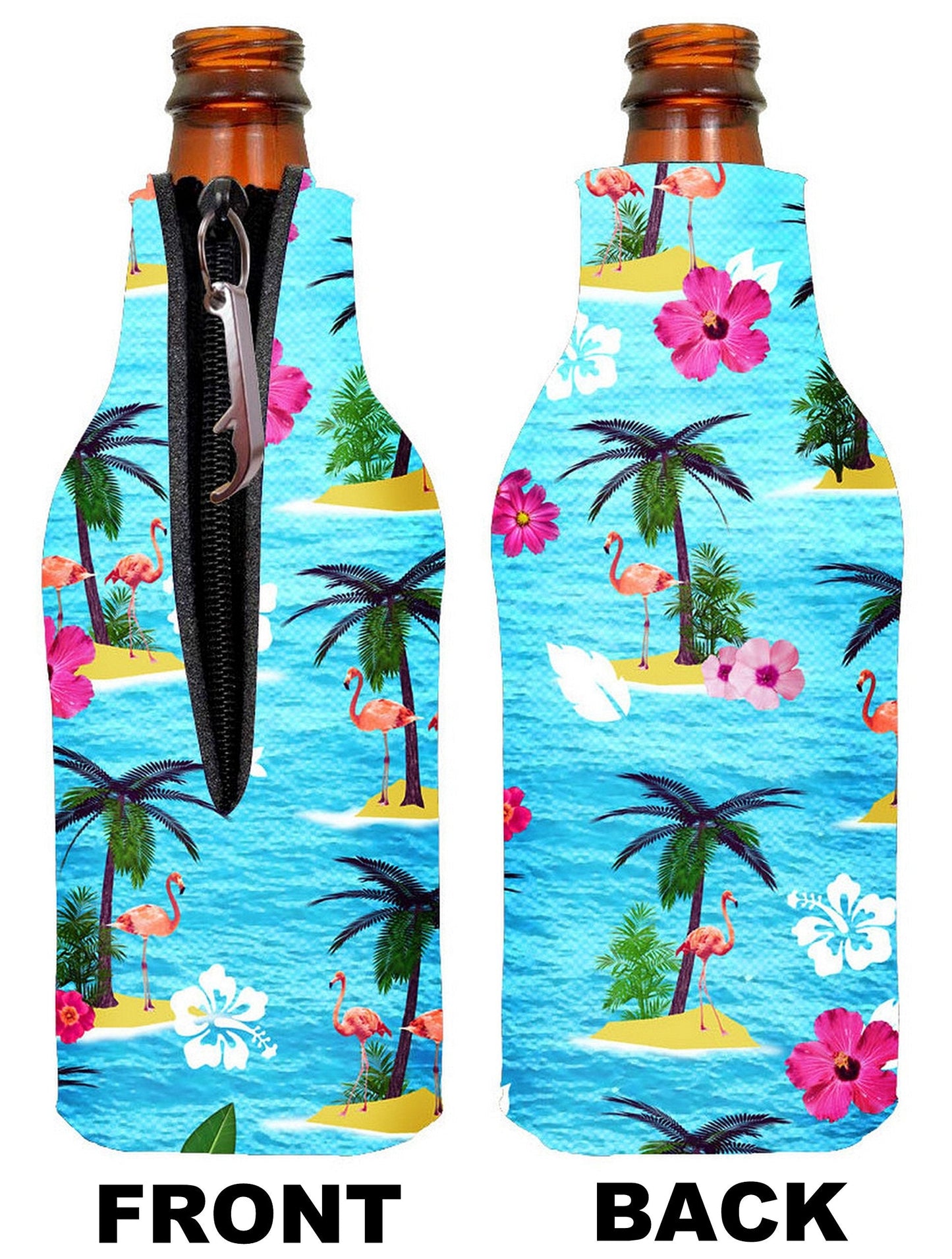 Funny Guy Mugs Flamingo Collapsible Neoprene Bottle Coolie - Drink Cooler