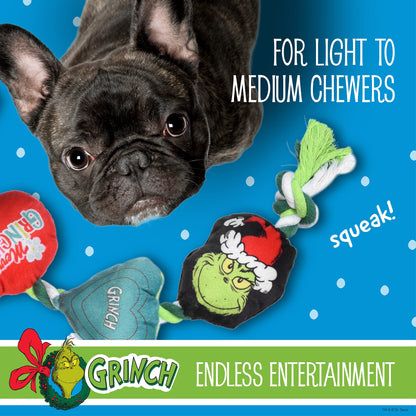 Dr. Seuss for Pets How The Gr Stole Christmas 14 " Heart Rope Toy for Dogs | Squeaky Dog Toys, Rope Dog Toys, Holiday Toys for Dogs, Pet Christmas Stocking Gifts | The Gr Dog Toys (FF25748)