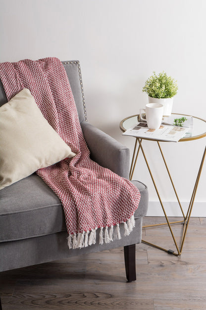 DII 100% Cotton Basket Weave Throw for Indoor/Outdoor Use Camping Bbq's Beaches Everyday Blanket, 50 x 60, Woven Stripe