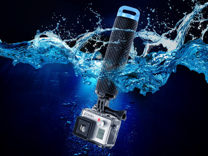 Floating Hand Grip Waterproof Monopod for GoPro Hero 13 12 11 10 9 8 7 6 5 4 3+ 2 1 Session Black Silver Handler & Handle Mount Accessories Kit for Water Sport and Action Cameras (Blue)