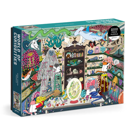 Galison World of Curiosities – 1000 Piece Jigsaw Puzzle Featuring Humorous Illustrations of A Spooky Shop Scene