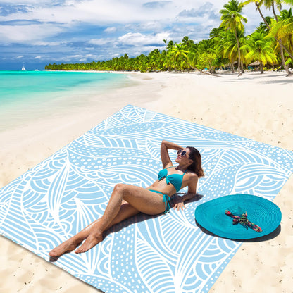 HIHOHO Beach Blanket Waterproof Sandproof Extra Large Beach Mat 79" X 83"/120"x108"for 1-8 Adults Quick Drying Durable Outdoor Picnic Mat for Beach Travel Camping Hiking