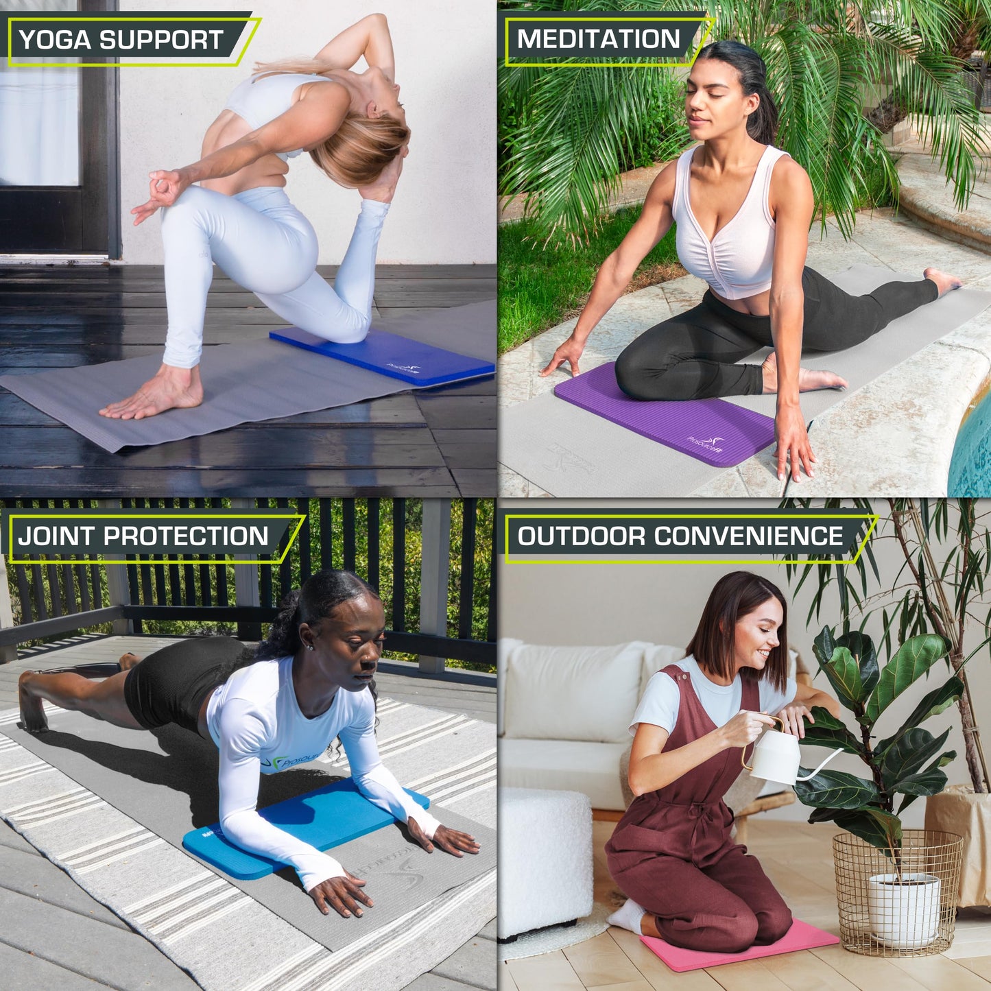 ProsourceFit Extra Thick Yoga Knee Pad and Elbow Cushion 15mm (5/8”) Fits Standard Mats for Pain Free Joints in Yoga, Pilates, Floor Workouts