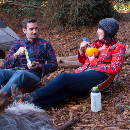 humangear GoBites Bio Duo - Travel Silverware, Full Size Portable Fork & Spoon, Reusable Utensil Set, PC and BPA-free, Food-Safe Bio-Resin, Extended - 9.1” X 1.6”, Orange