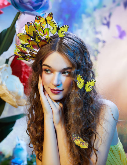Coucoland Butterfly Fascinator Hat Monarch Butterfly Headband Crown Tea Party Halloween Costume Headpiece