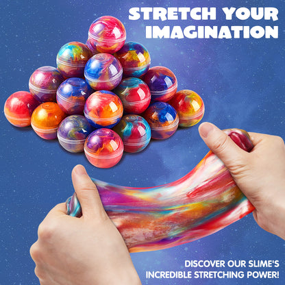 JOYIN Slime Party Favors, 36 Pack Galaxy Slime Ball - Stretchy, Non-Sticky, Mess-Free, Stress Relief, and Safe - Toys for Girls and Boys - Classroom Reward, Party Supplies