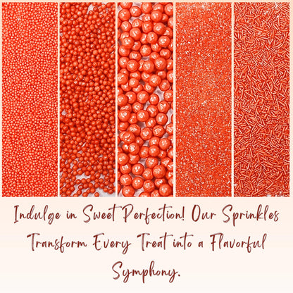 Confect Orange Sprinkles – Halloween Edible Sprinkle Mix | Assorted 5-Pack with Orange Dragees, Jimmies & Sparkling Sugar | Spooky-Night Sprinkles | Cake & Cupcake Decorating Topping | Vegan, Gluten-Free – 5 Oz