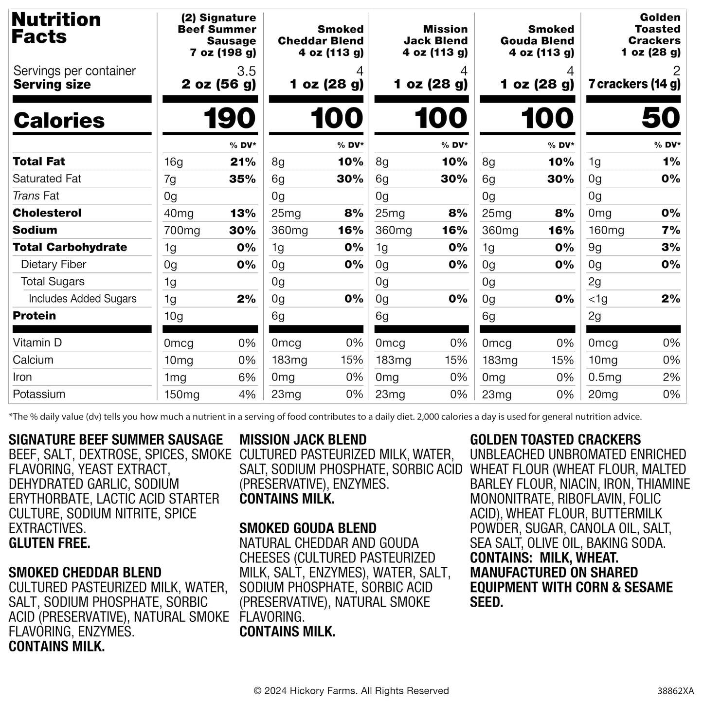 Hickory Farms Signature Beef Meat and Cheese Gift Basket (Medium) - Box Set | Charcuterie Board Food | Summer Sausage | Father's Day | Mother's Day | Easter | Christmas | Holiday | Housewarming | Gourmet | Sympathy | Care Package