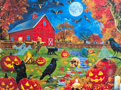 Halloween Puzzles 500 Pieces - Autumn Fall Jigsaw Puzzles for Adults- Light a Jack-o'-Lantern