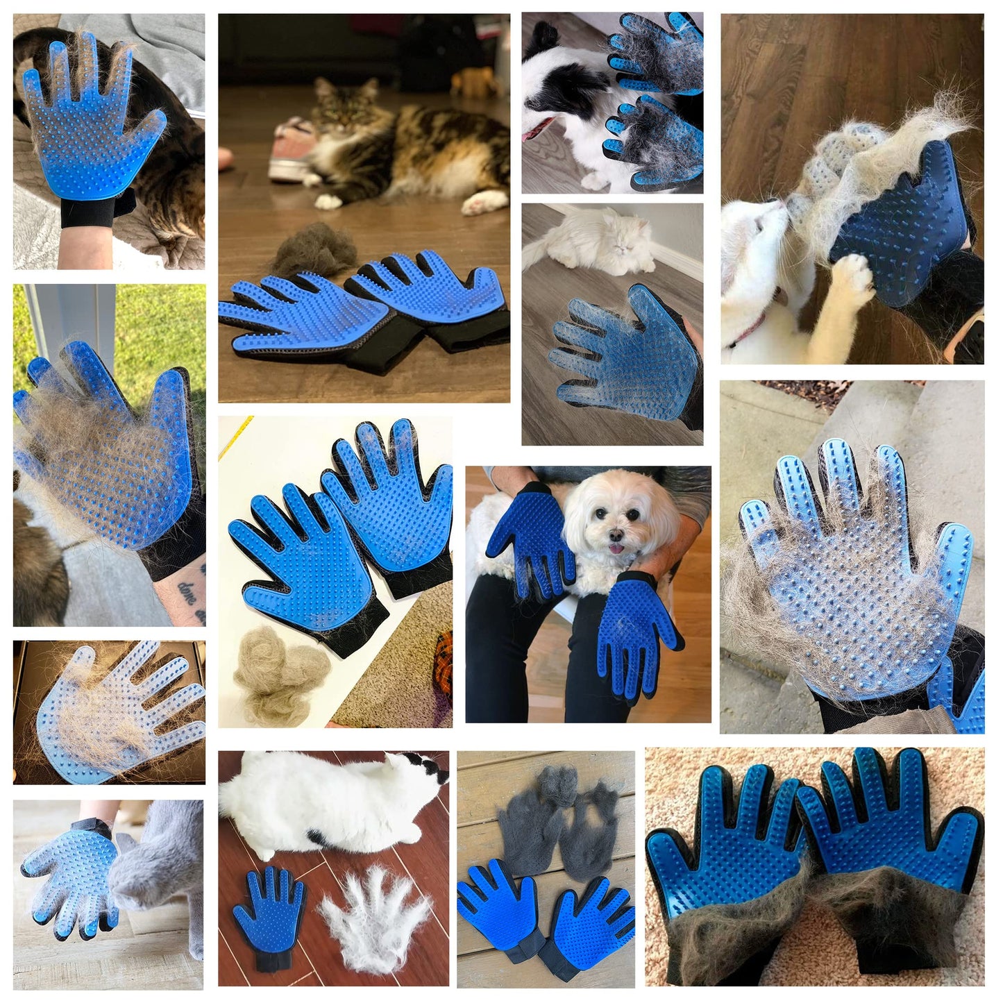 KENNELS & KATS Pet Grooming Gloves | Deshedding Glove for Easy, Mess-Free Grooming | Grooming Mitt for Dogs, Cats, Rabbits & Horses with Long/Short/Curly Hair | Pet Hair Gloves for Pet Hair Removal
