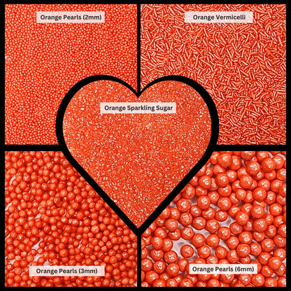 Confect Orange Sprinkles – Halloween Edible Sprinkle Mix | Assorted 5-Pack with Orange Dragees, Jimmies & Sparkling Sugar | Spooky-Night Sprinkles | Cake & Cupcake Decorating Topping | Vegan, Gluten-Free – 5 Oz