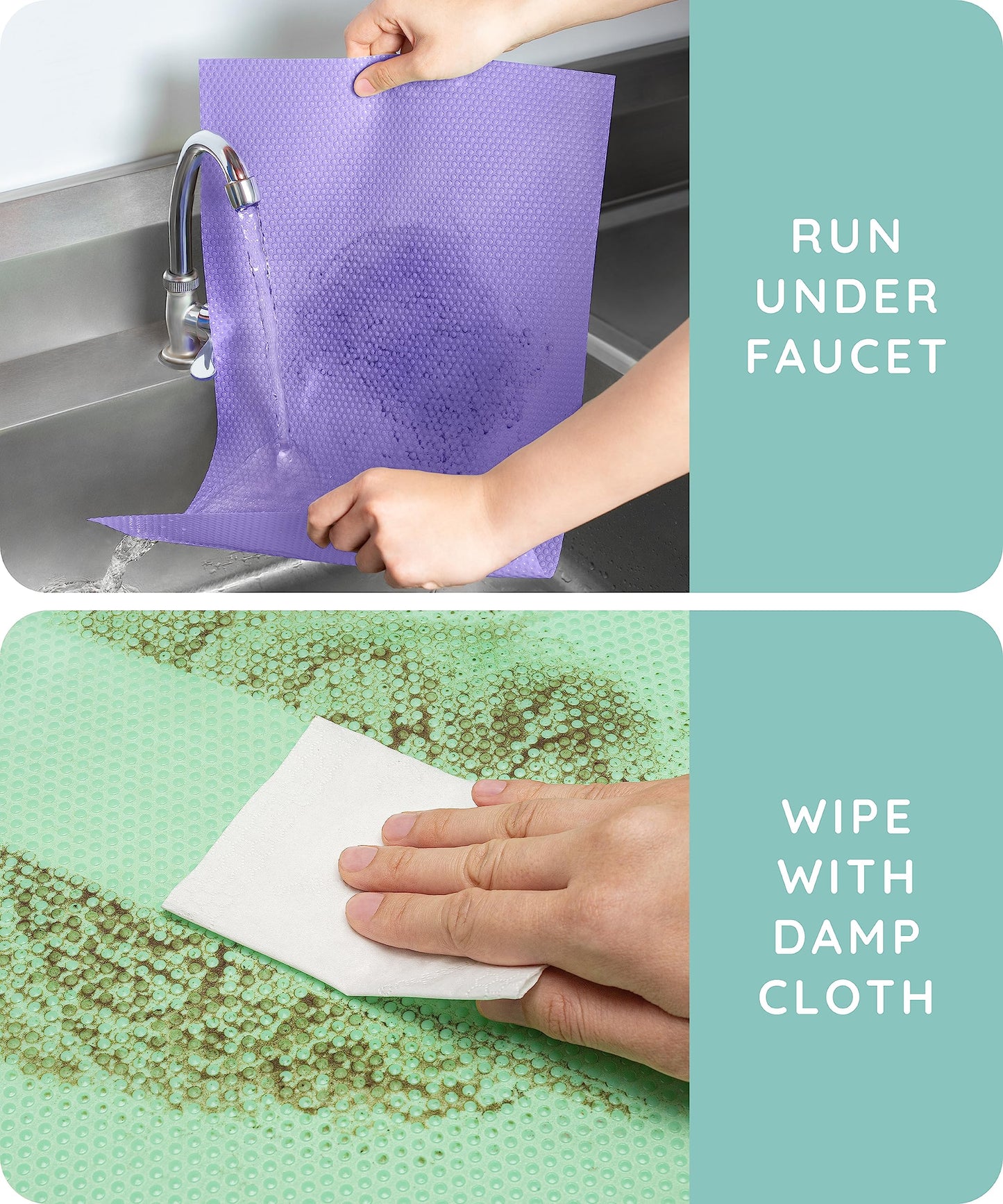 JULY HOME Refrigerator Shelf Liners, Fridge Organizers & Storage, Washable Fridge & Drawers Liners, Protects Against Spills, Slip Resistant (6 Pack, 17.7"x11.4")