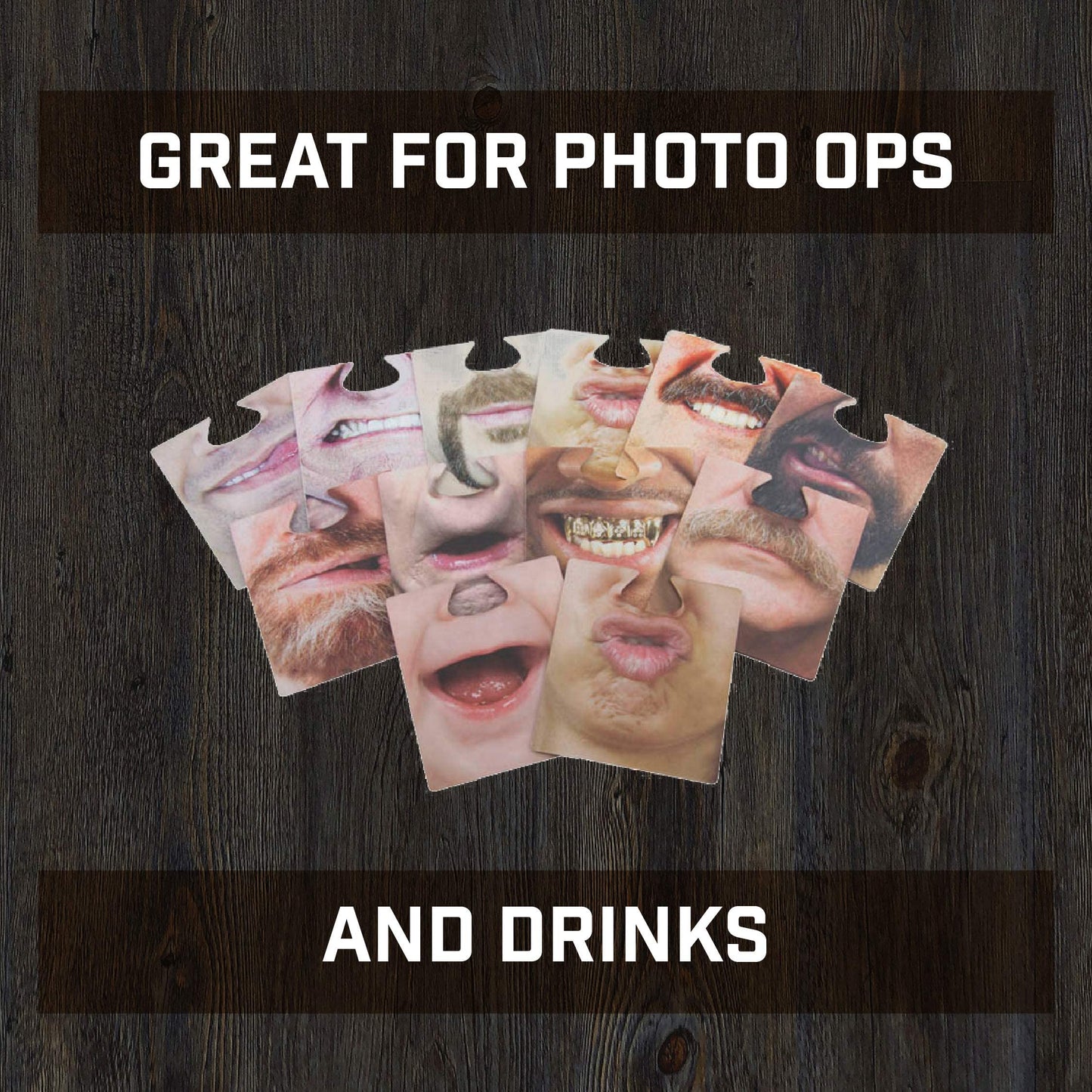 Gentlemans Club Face Drink Coasters - 20 Hilarious Double Sided Drink Coasters (40 Fun Faces)