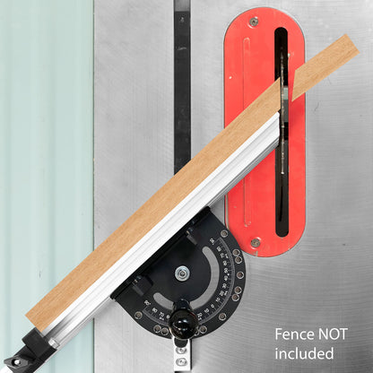 Fulton Precision Table Saw Miter Gauge With Positive Stops | Standard Slot - 3/4” x 3/8” | Steel Bar w/Adjustable Spring Loaded Plungers & Removable Retaining Disc | Woodworking Table Saw Accessories