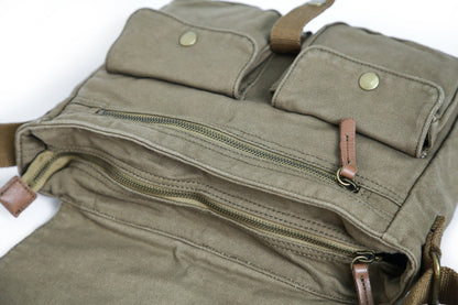 Gootium Canvas Messenger Bag - Vintage Crossbody Shoulder Bag Military Satchel