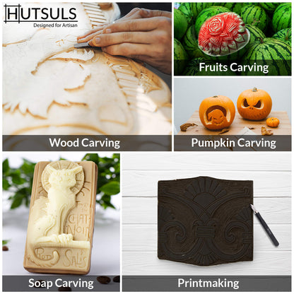 Hutsuls Wood Carving Tools Set - Easy to Use 12 pcs Mini Wood Chisel Beginner Wood Carving Kit for Adults & Kids Carving Kit Gift