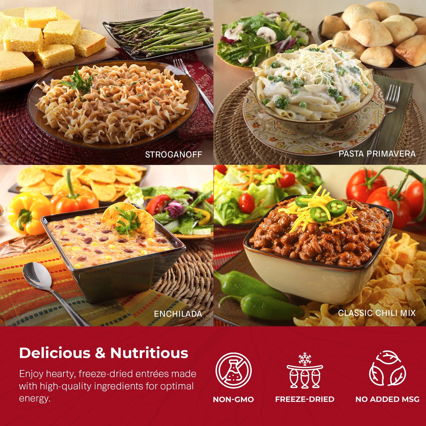 Legacy Food Storage 3 Day Kit, Emergency Food Supply, 4 Entrees, 6,000 Total Calories, 6 Lbs, 16 Large Servings, Shelf Stable, Freeze Dried Survival Meals for MRE Camping, Hiking, & More