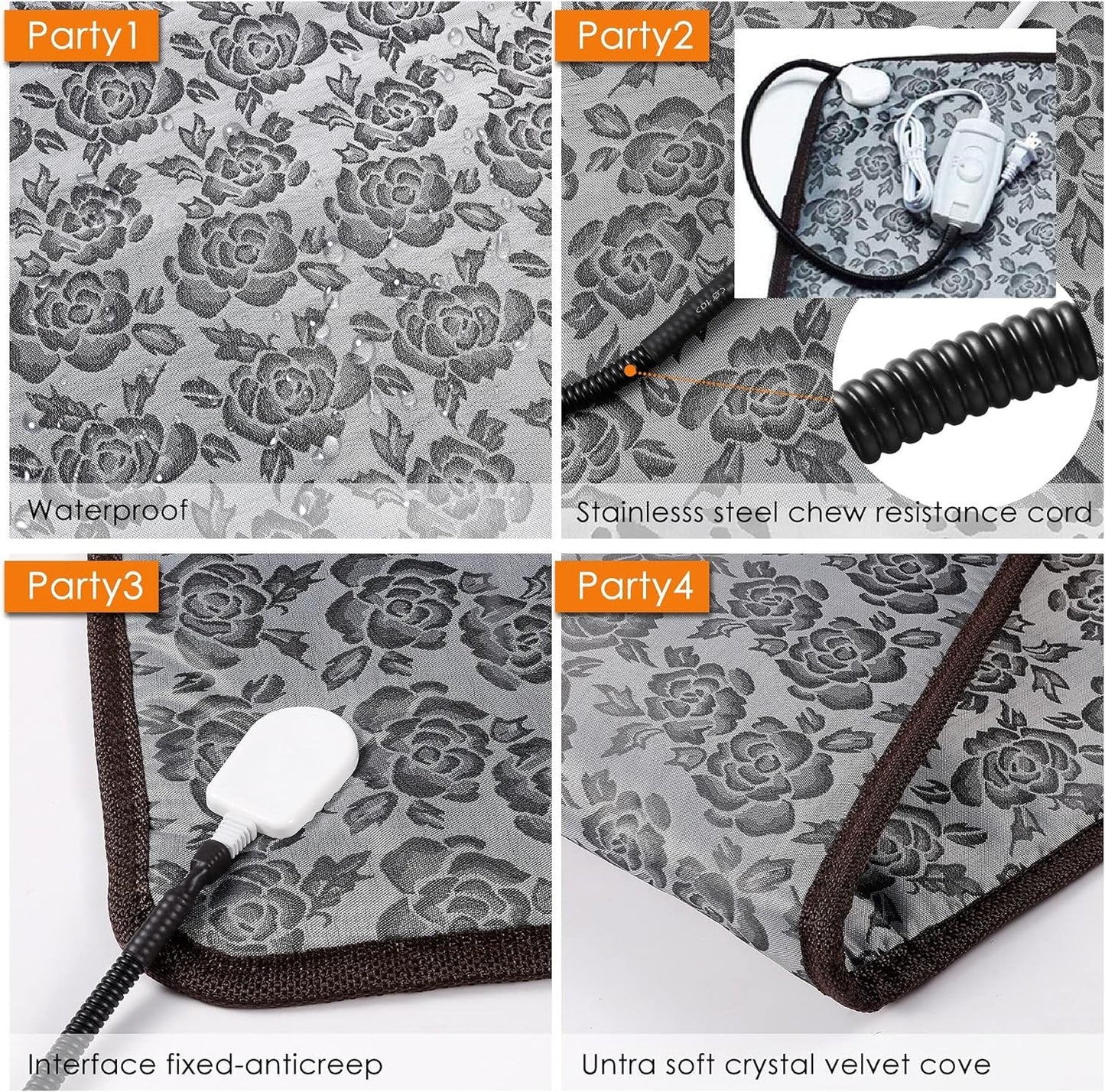 Heated Dog Bed Dog Heating Pad,Outdoor Doghouse Indoor Bed,Continuous High & Low Heater for Small Medium Pet Cat Puppy Puppies Chew Proof