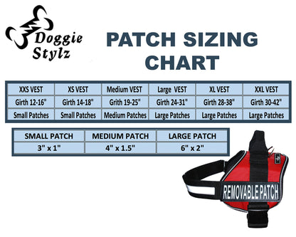 Doggie Stylz Set of 2 Reflective Service Dog Removable Patches with Hook Backing for Working Dog Harnesses & Vests. Durable and Interchangeable - (Large 6" X 2")