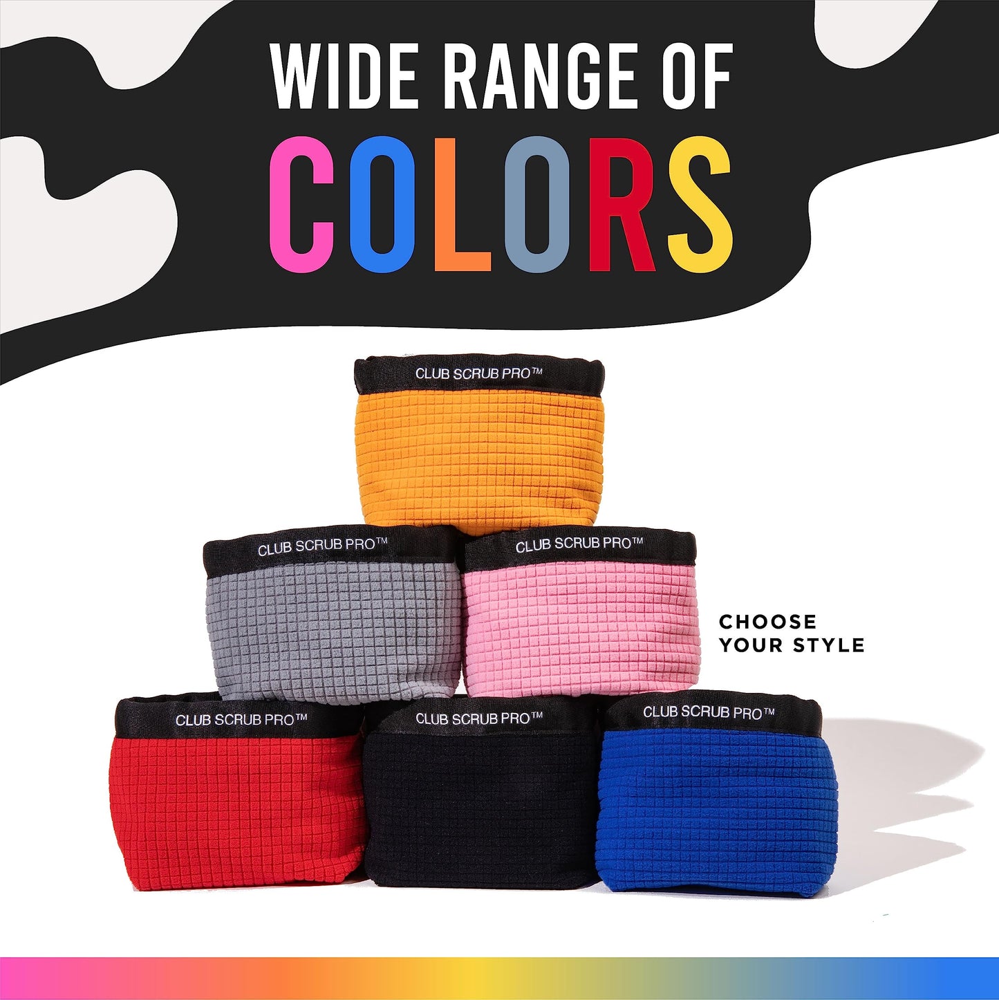 Club Scrub Golf Club and Golf Ball Cleaning Bag, Waterproof Clean Face Technology Liner, Perfectly Dry Microfiber Exterior, Detachable Clip, Machine Washable, Cleans Club Grooves, Gray Pro