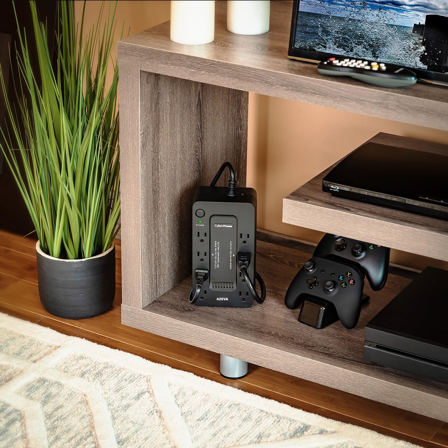 CyberPower ST425 Standby UPS System, 425VA/260W, 8 Outlets, Compact, Black