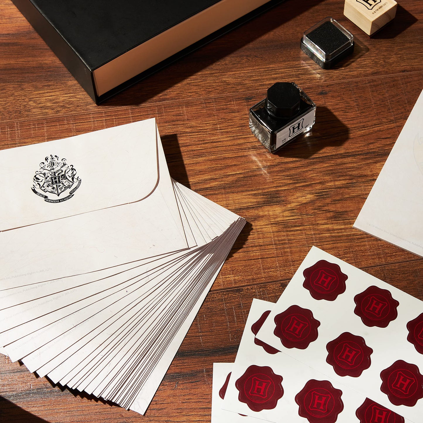 Harry Potter Calligraphy Set With Feather Quill Pen Ink A5 Paper Envelopes Stamp Stickers Fun Writing Kit Gifts for Kids