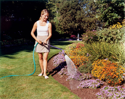 Dramm ColorMark Soft Rain Watering Spray Wand – 30” Long, Blue – Lightweight & Durable with 8" Foam Grip and Brass Shut-Off Valve – Ideal for Hanging Baskets, Planters, Gardens, Shrubs & Seedbeds