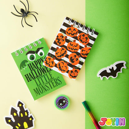 JOYIN 48 PCS Halloween Spooky Notepad Set in 8 Designs, Halloween Note Pads for Kids Trick or Treating, Stationery Prizes and Treats, Goodies Bags Fillers, School Classroom Party Favors Supplies Gifts