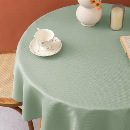 Fitable Sage Green Round Table Cloth, 2 Pack - 60 inch in Diameter - Waterproof Wrinkle Resistant Textured Fabric Tablecloth, Jacquard Decorative Table Cover for Dinner, Party, Banquet, Event