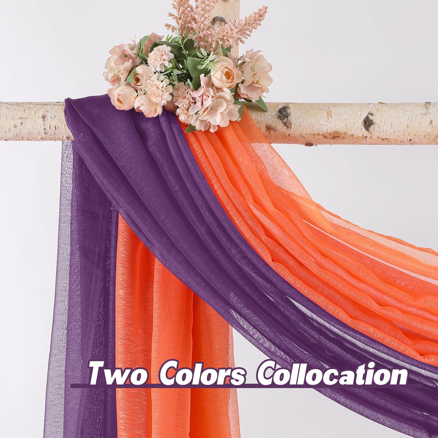 DONREN Royal Purple Window Scarf for Background - Luxury Soft Sheer Scarf Add to Window Curtains for Enhanced Effect (52 by 216 Inch,1 Pack)