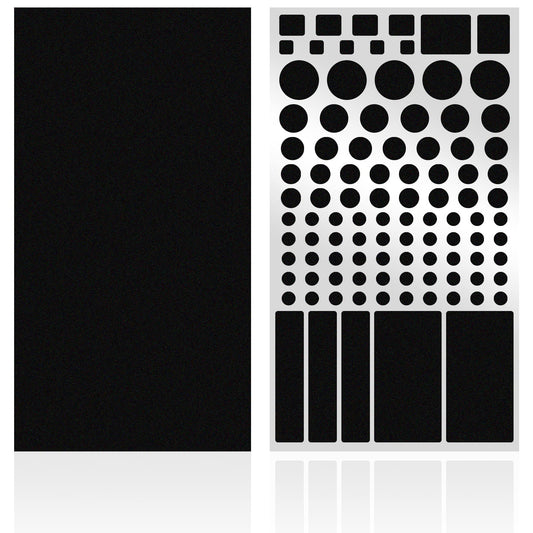 FLANCCI LED Light Blocking Stickers - Blackout LED Covers, Dim 50%80% of Lights, 2 Sheets (1 Cut Out + 1 Uncut)