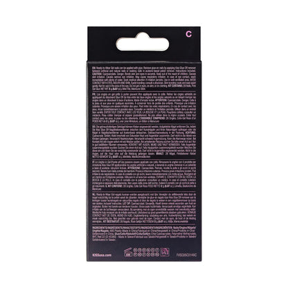 KISS Voguish Fantasy Halloween Nails, Black & White, Medium Length, Coffin Shape, Pink Gel Nail Glue (2g), Mini Nail File, Manicure Stick, & 28 Fake Nails