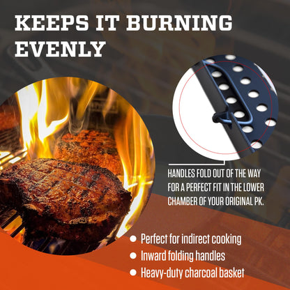 PK Grills Charcoal Basket Tray for Barbecue, BBQ Grill Accessories, Fits PK Original and other Charcoal Grills, PK99090