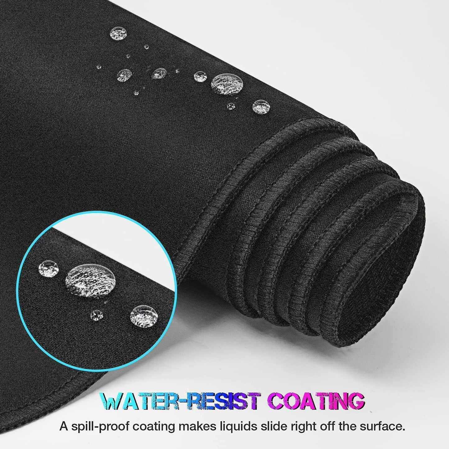 ETZ Large Gaming Mouse Pad 31.5 x 11.8 × 0.12 in,with Stitched Edges,Extended Mousepad,Durable Non-Slip Natural Rubber Base,Washable Keyboard Pad, (Black Mouse Pad (80 * 30)-XIU)