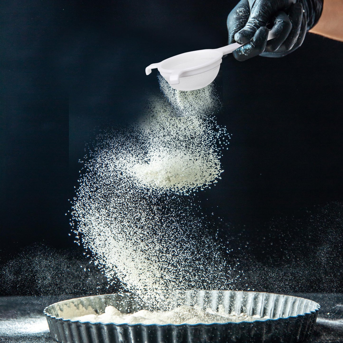 HIC Kitchen Double-Ear Fine Mesh Strainers, BPA Free, Set of 4 Sizes Includes 3, 4, 5.5, and 7-Inch Diameter