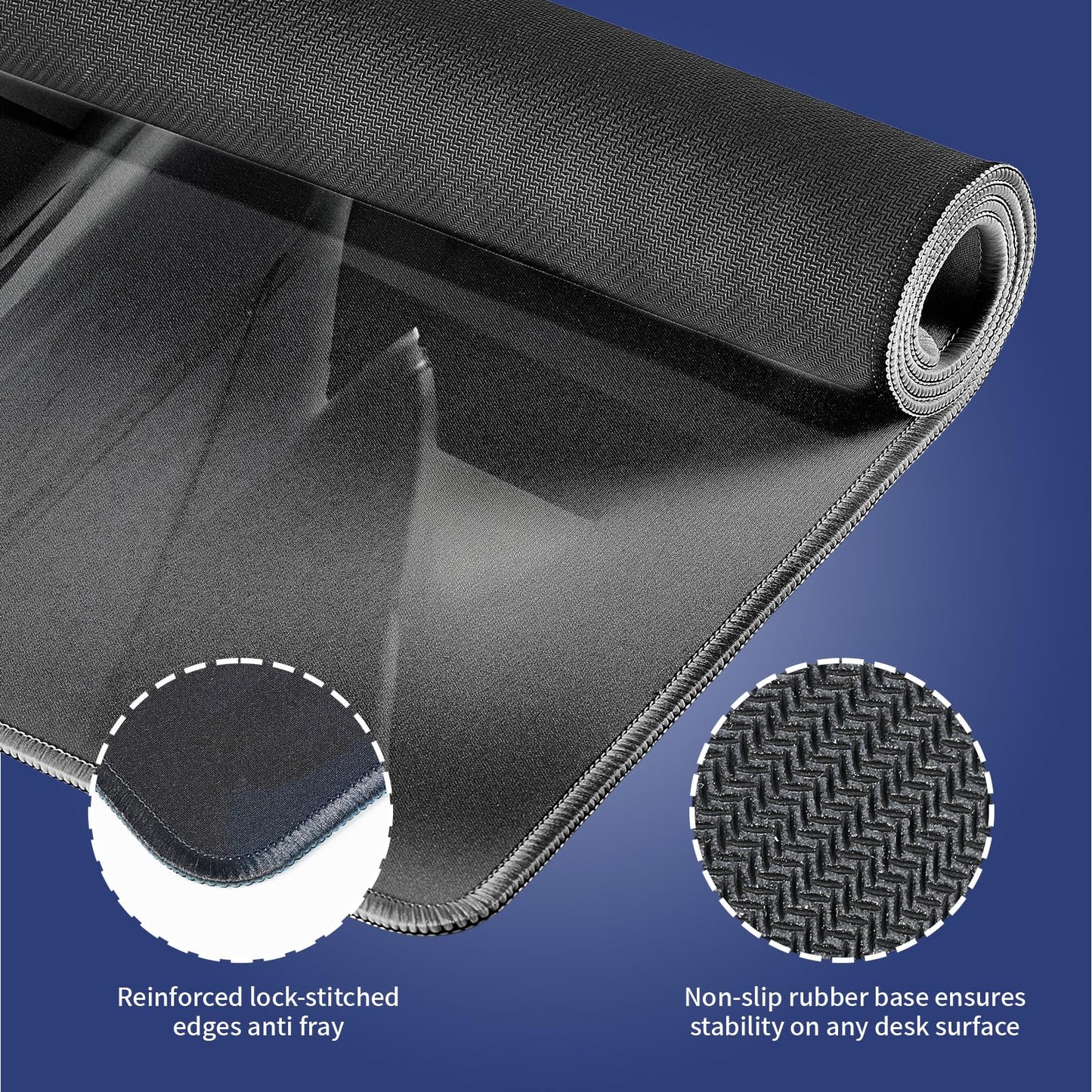 Extended XXL Gaming Mouse Pad with Stitched Edges for Home & Office - Mindset is Everything Inspirational Quote & Cute Cat Funny Tiger Reflection, Smooth Fabric Surface Anti-Slip Base Large Desk Mat