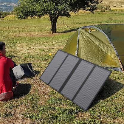 Foldable Solar Panel Charger 60W with 18V DC Output (11 Connectors) for 100W~350W Portable Power Stations Jackery/Rockpals/Flashfish/Enginstar, Portable Solar Generator for Outdoor Camping Van RV Trip