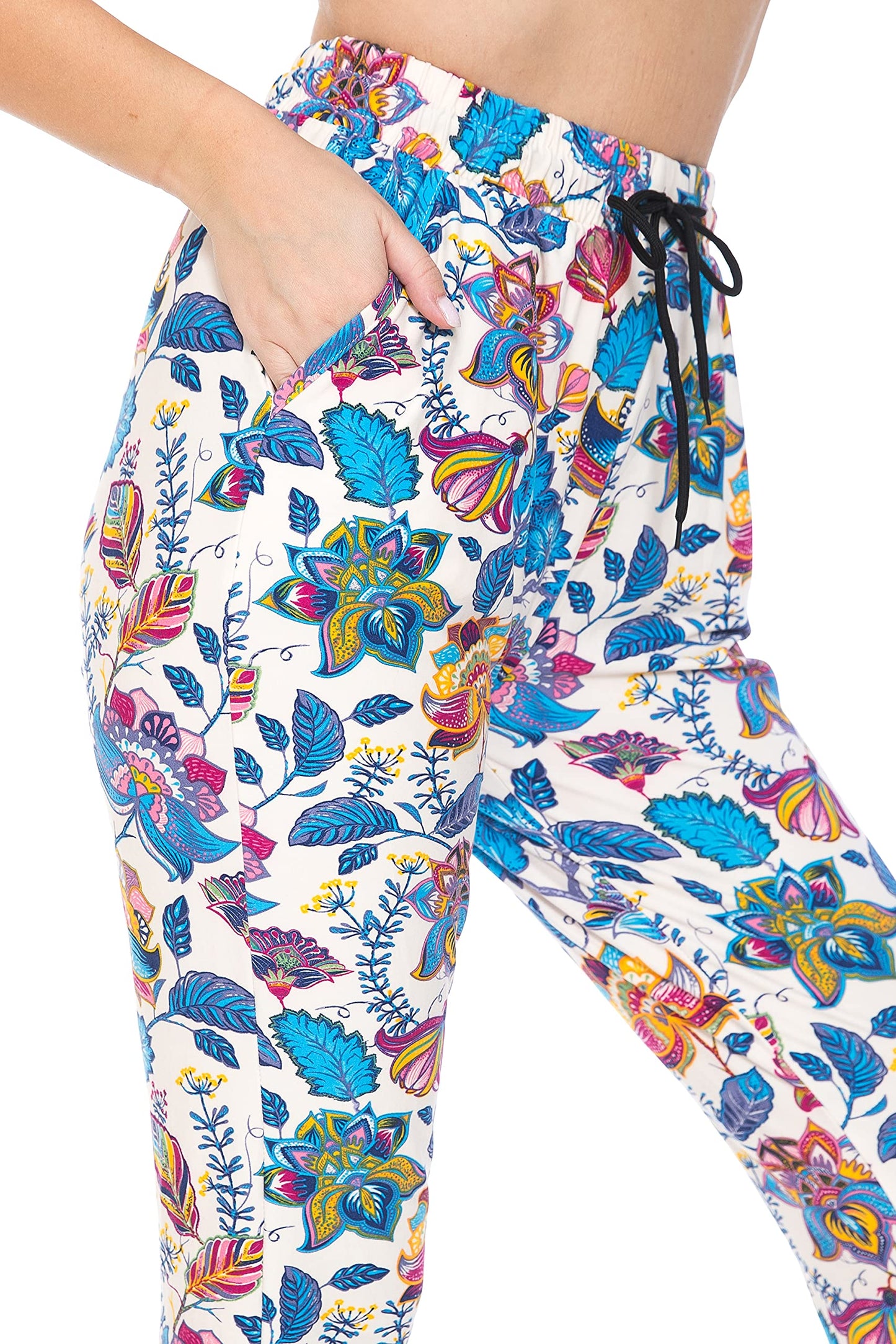 Leggings Depot Wonderful Forest Print Jogger Track Pants w/Pockets-JGAX-R798-2X