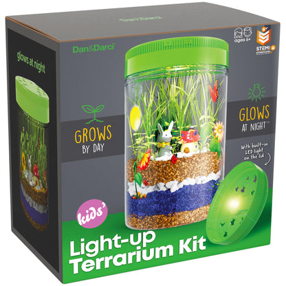 Dan&Darci Light-Up Terrarium Kit for Kids - STEM Science Kit - Educational DIY Toy for Boys & Girls - Birthday Gift - Craft Project Idea for Ages 6 7 8 9 10 11 12 Year Old