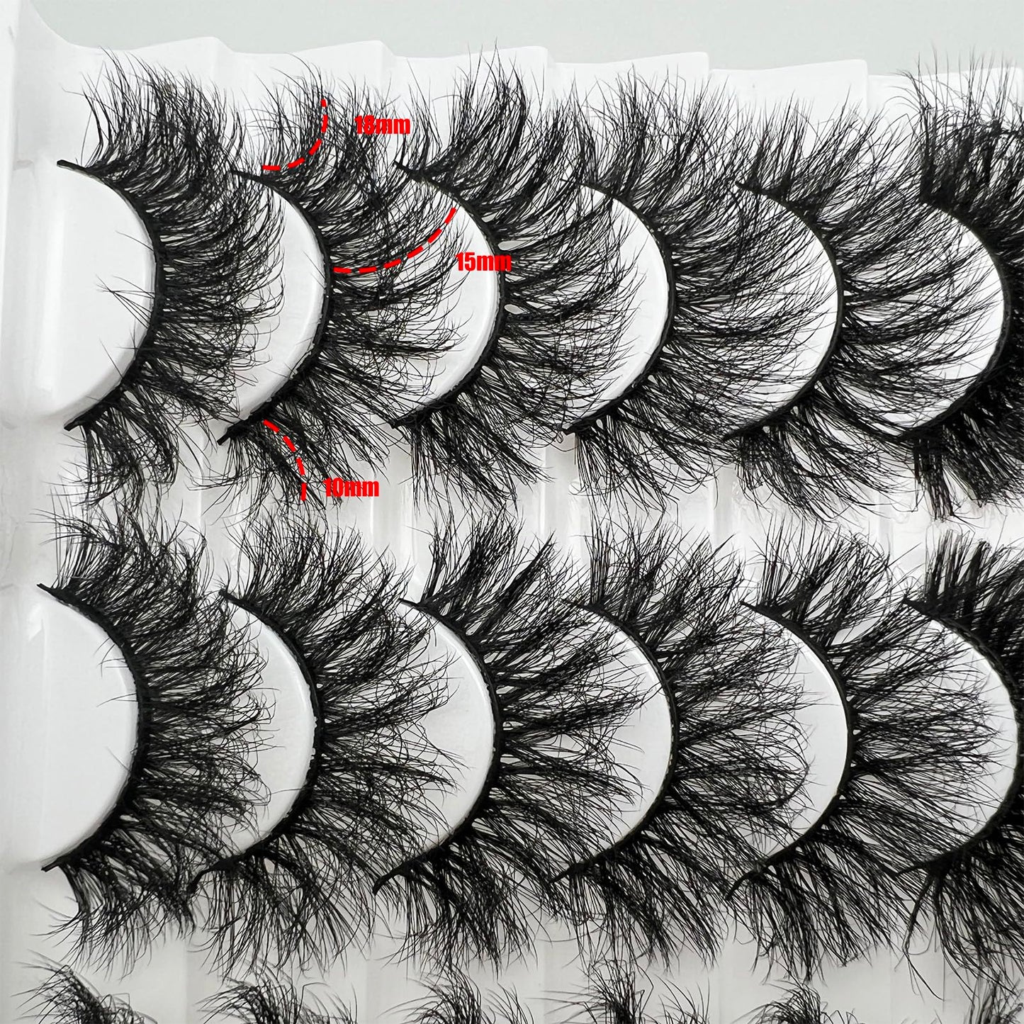 IFSOWDRA Mink Lashes Strip D Curl Volume 20/25mm Long Dramatic Lashes 3D Mink Cat Eye Eyelashes Pack, Wispy False Eyelashes Natural Look (4 Styles)