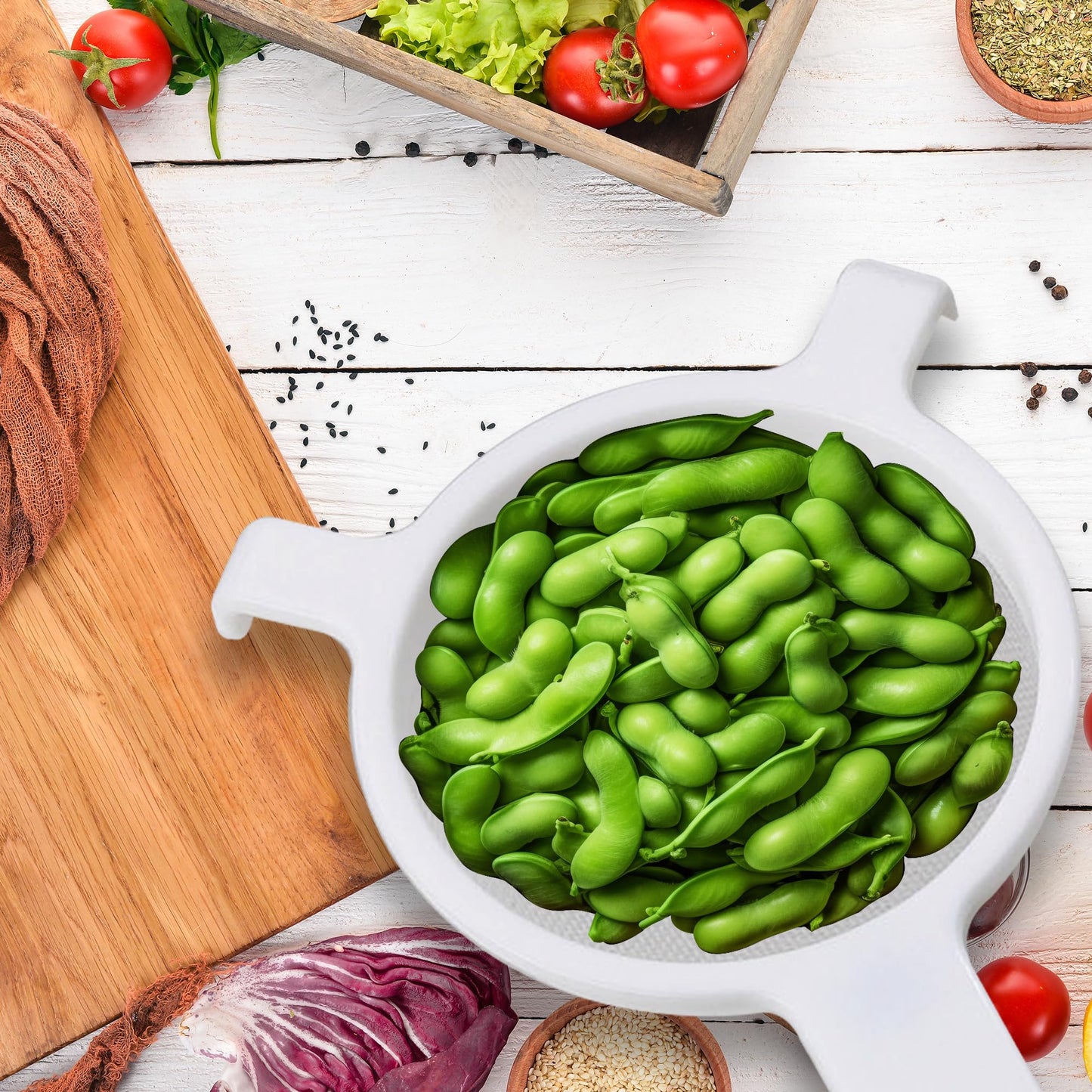 HIC Kitchen Double-Ear Fine Mesh Strainers, BPA Free, Set of 4 Sizes Includes 3, 4, 5.5, and 7-Inch Diameter