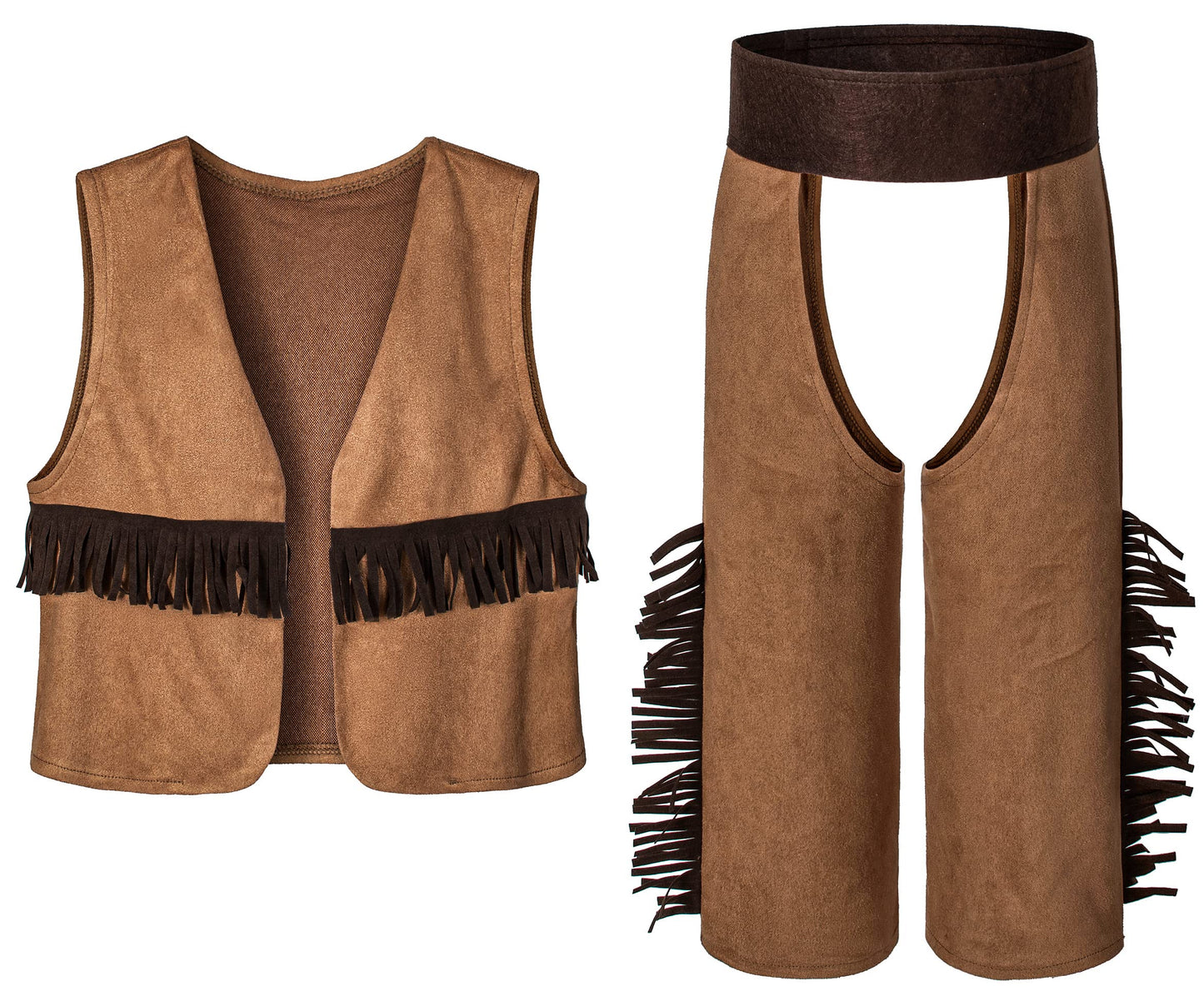 Cowboy Costume for Boys 7pcs Set Kids Dress Up Birthday Party Halloween Cosplay 8-10 Years