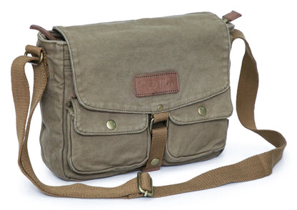 Gootium Canvas Messenger Bag - Vintage Crossbody Shoulder Bag Military Satchel