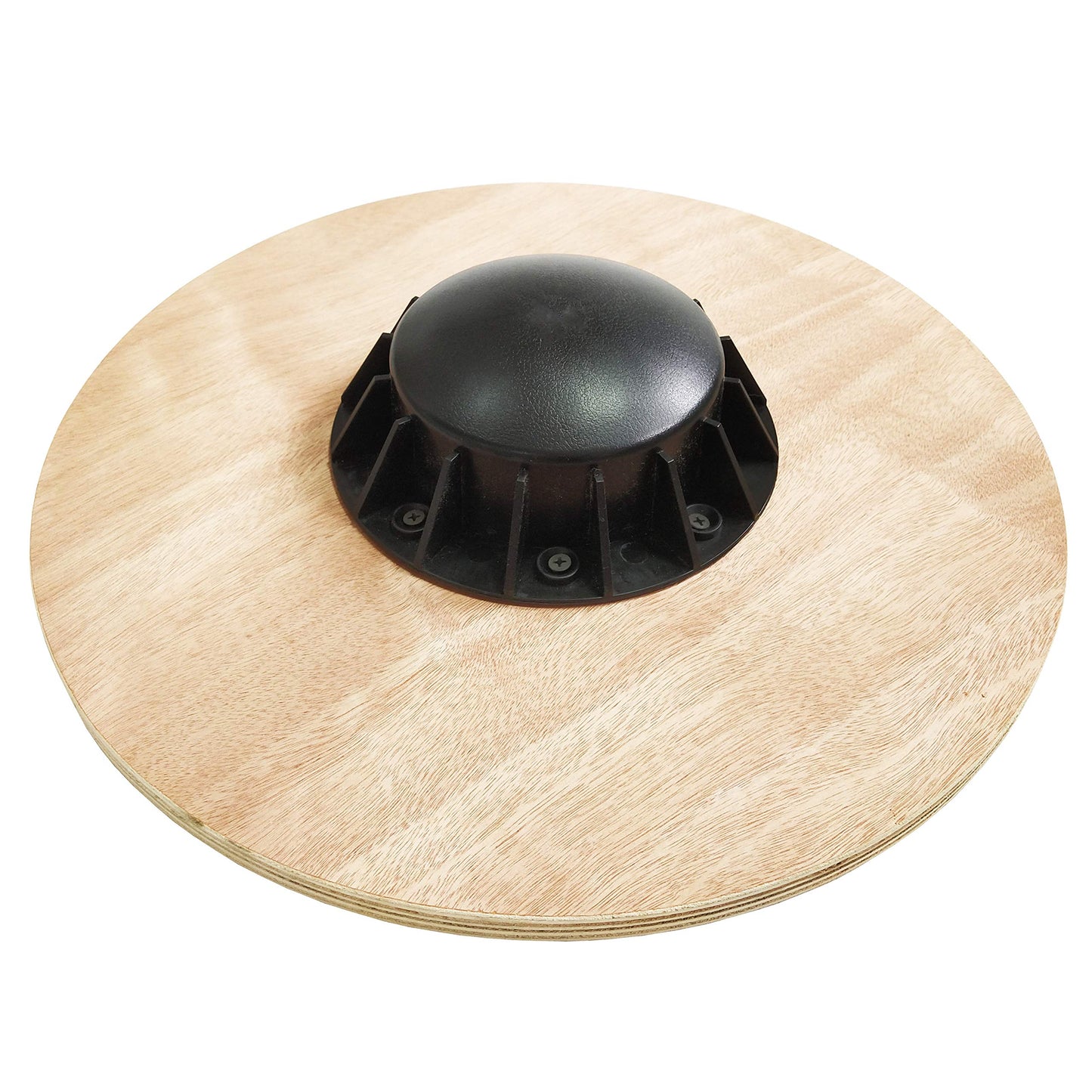Fitvids Non-Slip Wooden Wobble Balance Board Core Trainer 15.55-inch Diameter with 360 Rotation for Stability Training, Black