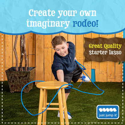 Just Jump It Lil Lariat Junior Lasso Rope - Pre-Tied 20' Kids Cowboy Rope - Green