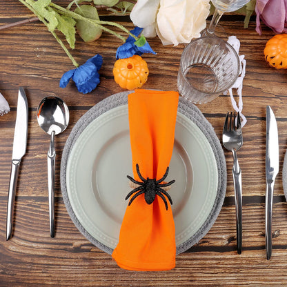 Kalopro Spider Napkin Rings Set of 6,Halloween Napkin Holder Rings,Black Napkin Ring for Halloween,Valentine’s Day,Wedding,Birthday Party,Thanksgiving Day,Christmas Day,Dining Table (Black Spider)