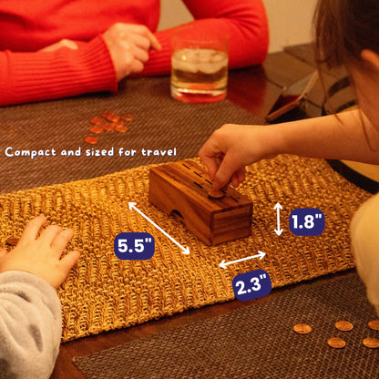 Penny Drop Game – Travel Edition, Compact Dice Game for Family Fun, Made in USA